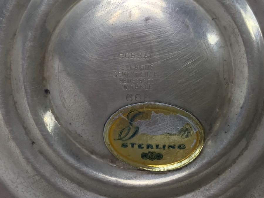 Pair Of Gorham Sterling Silver Weighted Candlestick Holders - One Is Broken [Photo 7]