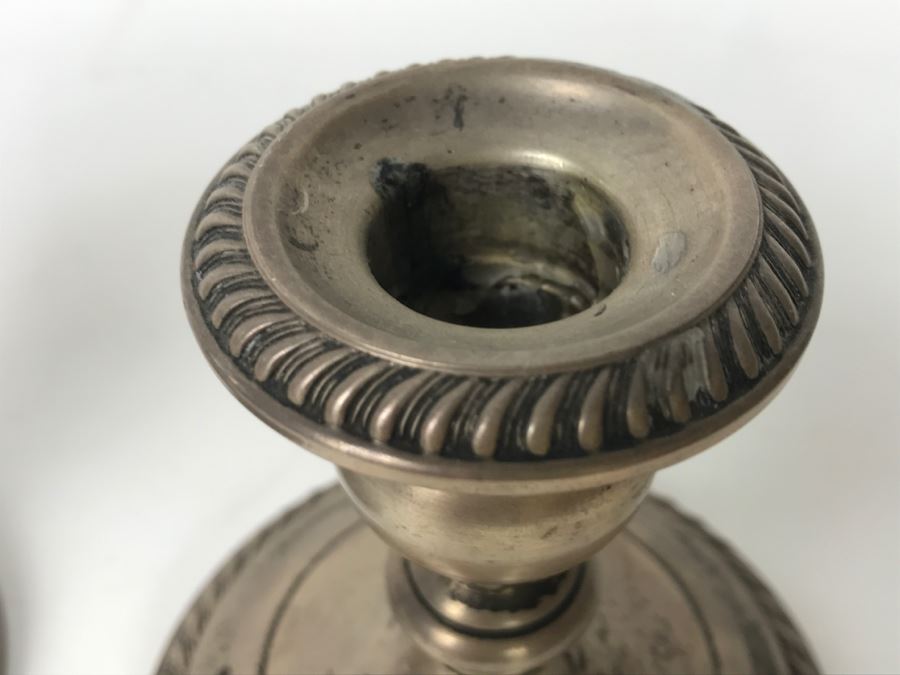 Pair Of Gorham Sterling Silver Weighted Candlestick Holders - One Is Broken [Photo 4]