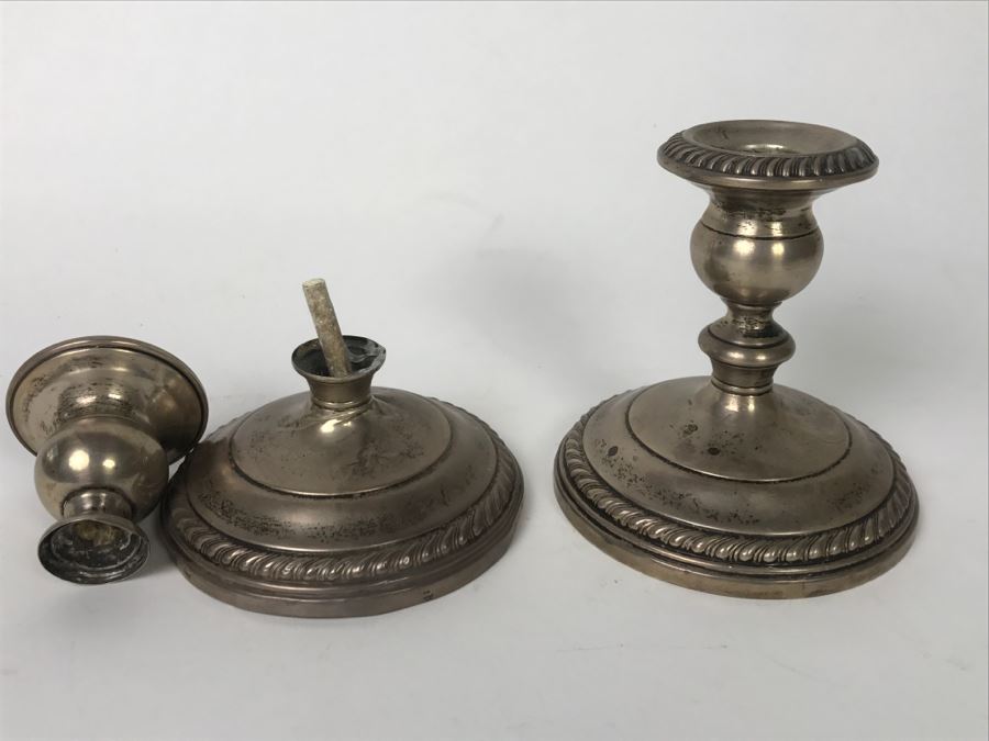 Pair Of Gorham Sterling Silver Weighted Candlestick Holders - One Is Broken [Photo 10]