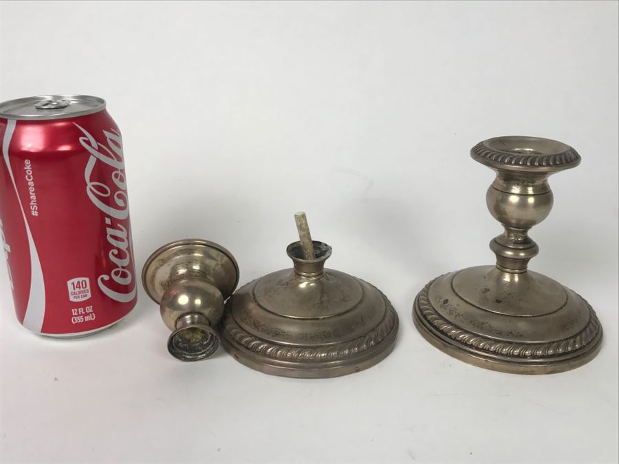 Pair Of Gorham Sterling Silver Weighted Candlestick Holders - One Is Broken [Photo 11]