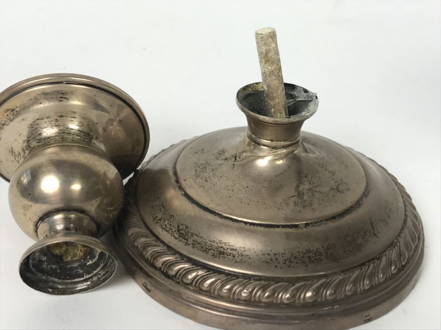 Pair Of Gorham Sterling Silver Weighted Candlestick Holders - One Is Broken [Photo 9]