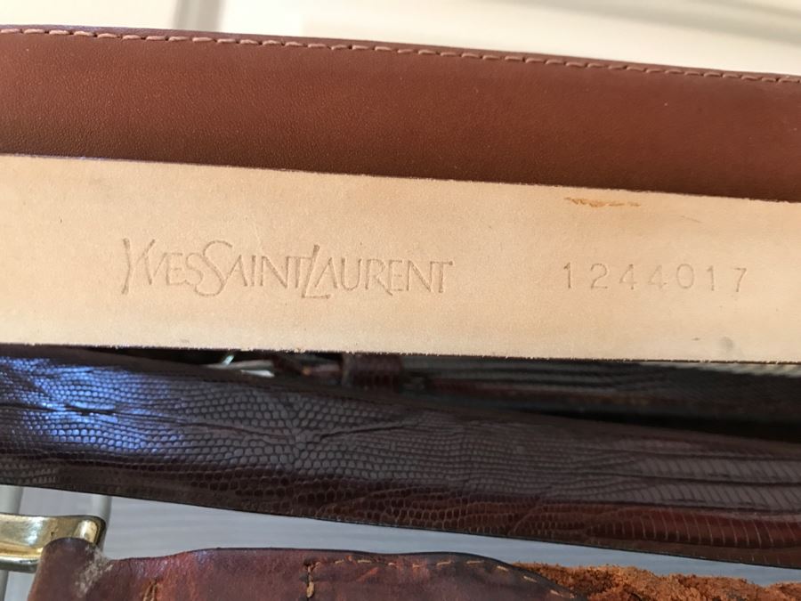 Nice Collection Of Men's Leather Dress Belts Yves Saint Laurent, Pierre Cardin And More Sizes 38ish [Photo 5]