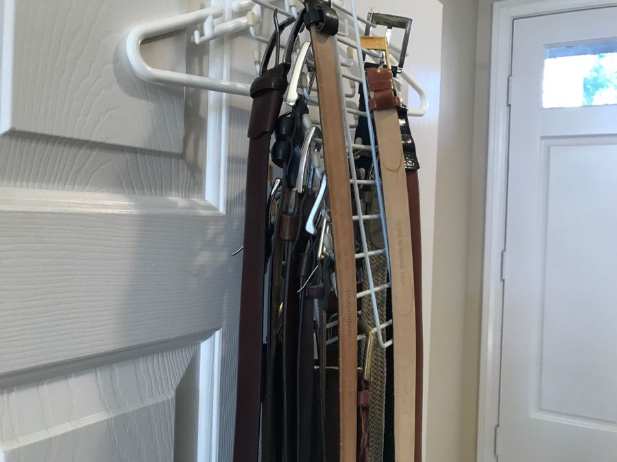 Nice Collection Of Men's Leather Dress Belts Yves Saint Laurent, Pierre Cardin And More Sizes 38ish [Photo 14]