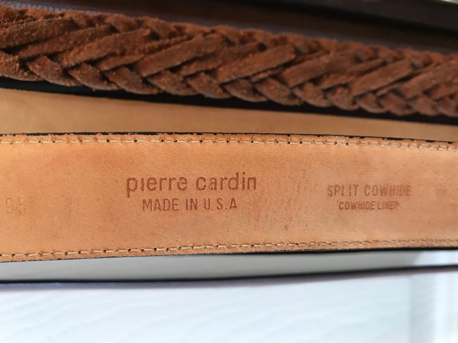 Nice Collection Of Men's Leather Dress Belts Yves Saint Laurent, Pierre Cardin And More Sizes 38ish [Photo 11]