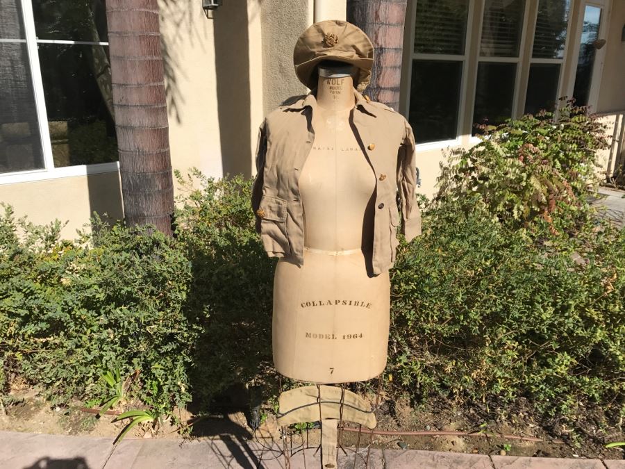 Vintage Girls ARMY Nurse WWII Uniform Hand Made In India Includes Jacket With Belt, (2) Hats, (2) Skirts And Extra Buttons [Photo 4]