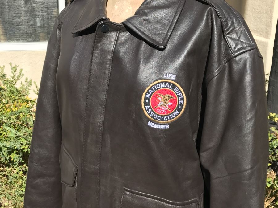 Men's Leather National Rifle Association NRA Life Member Jacket Size M
