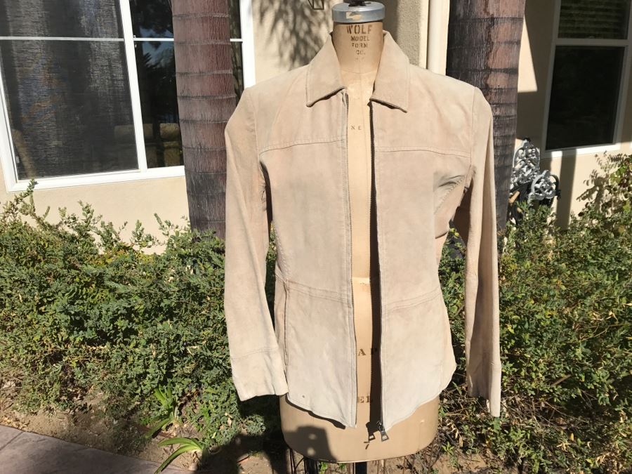Women's Tan Suede Leather Jacket Size PM [Photo 1]