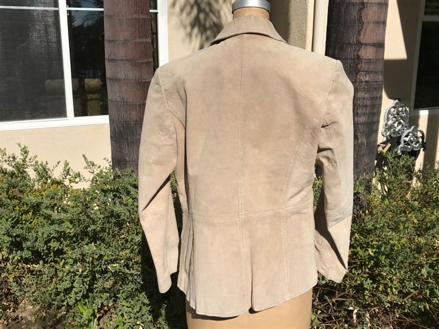 Women's Tan Suede Leather Jacket Size PM [Photo 4]