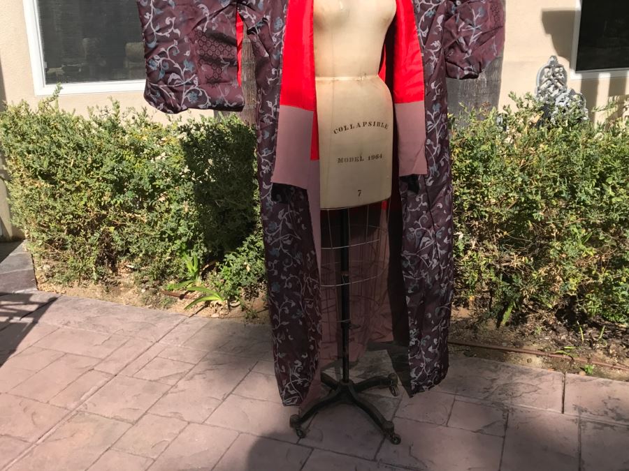 Vintage Japanese Kimono Robe And Belt With Note That It Had To Be Hidden During WWII [Photo 4]