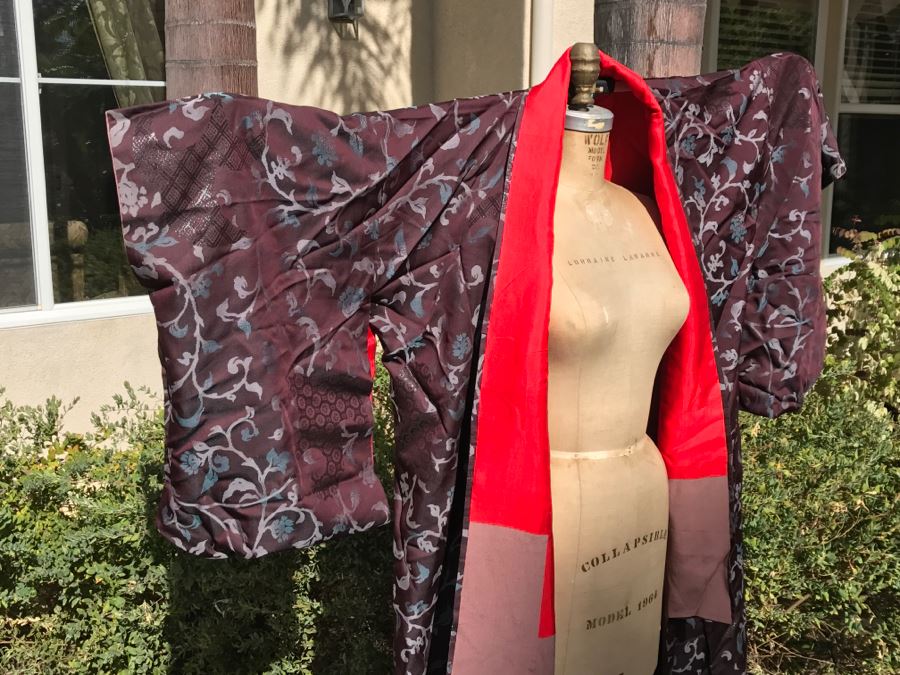 Vintage Japanese Kimono Robe And Belt With Note That It Had To Be Hidden During WWII [Photo 5]