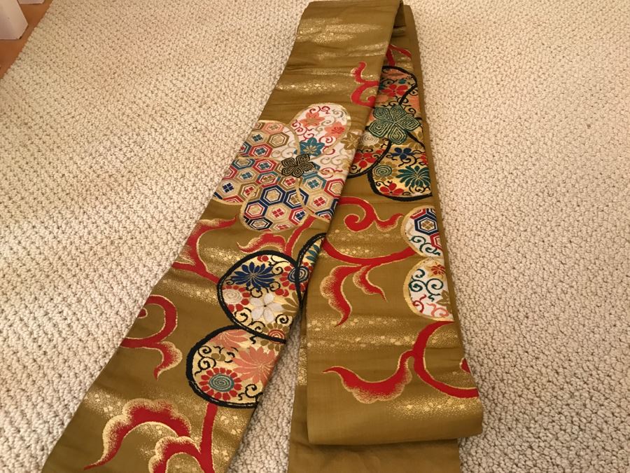 Vintage Japanese Kimono Robe And Belt With Note That It Had To Be Hidden During WWII [Photo 27]