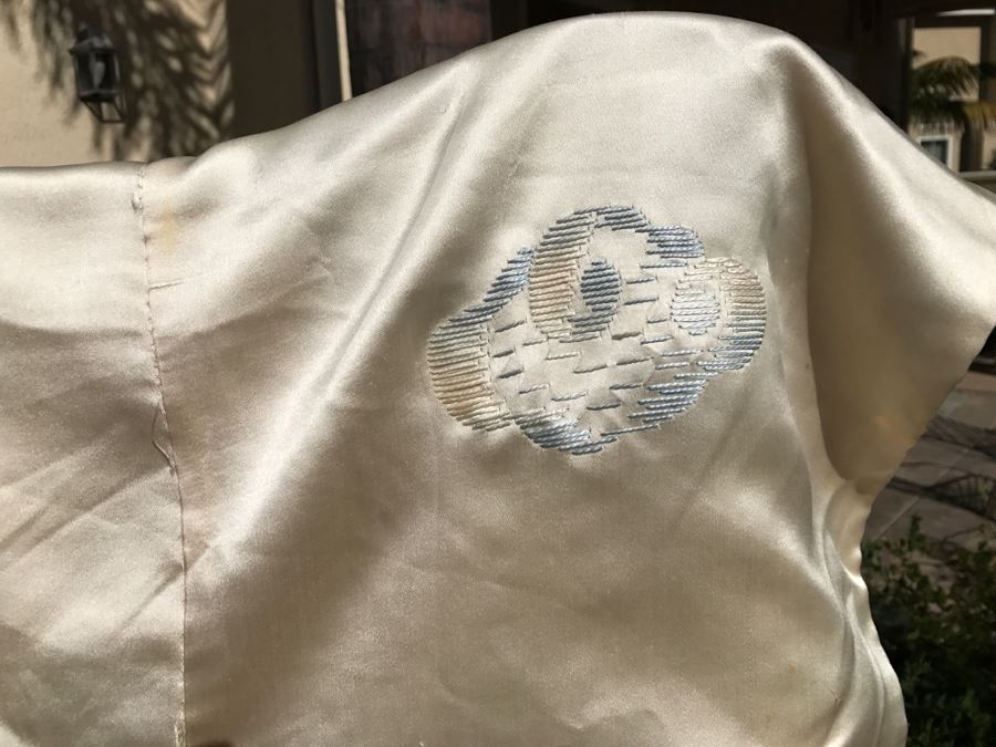 Vintage Japanese Kimono Silk Robe With Embroidered Dragon Serpent On Back [Photo 8]