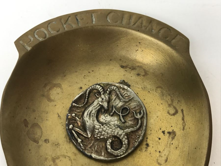 Vintage Brass Pocket Change Holder And Capricorn Pendant [Photo 10]