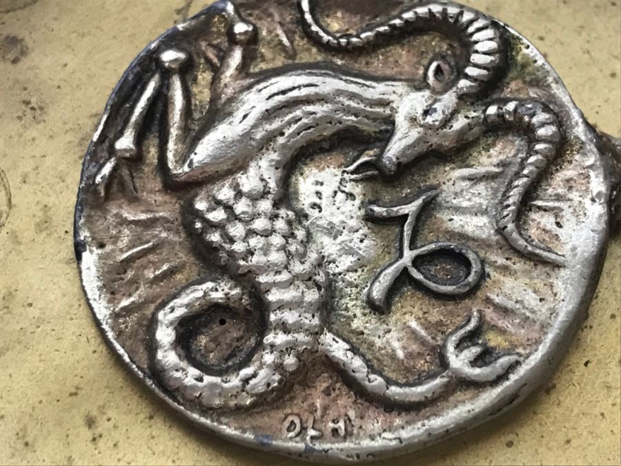 Vintage Brass Pocket Change Holder And Capricorn Pendant [Photo 6]