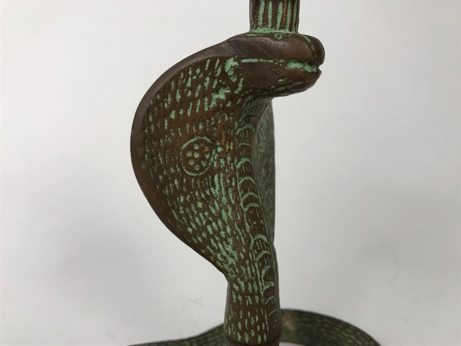 Vintage Brass Cobra Snake Candle Holder [Photo 6]