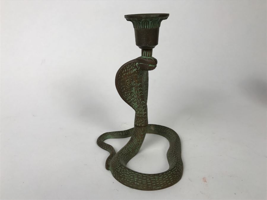 Vintage Brass Cobra Snake Candle Holder [Photo 5]