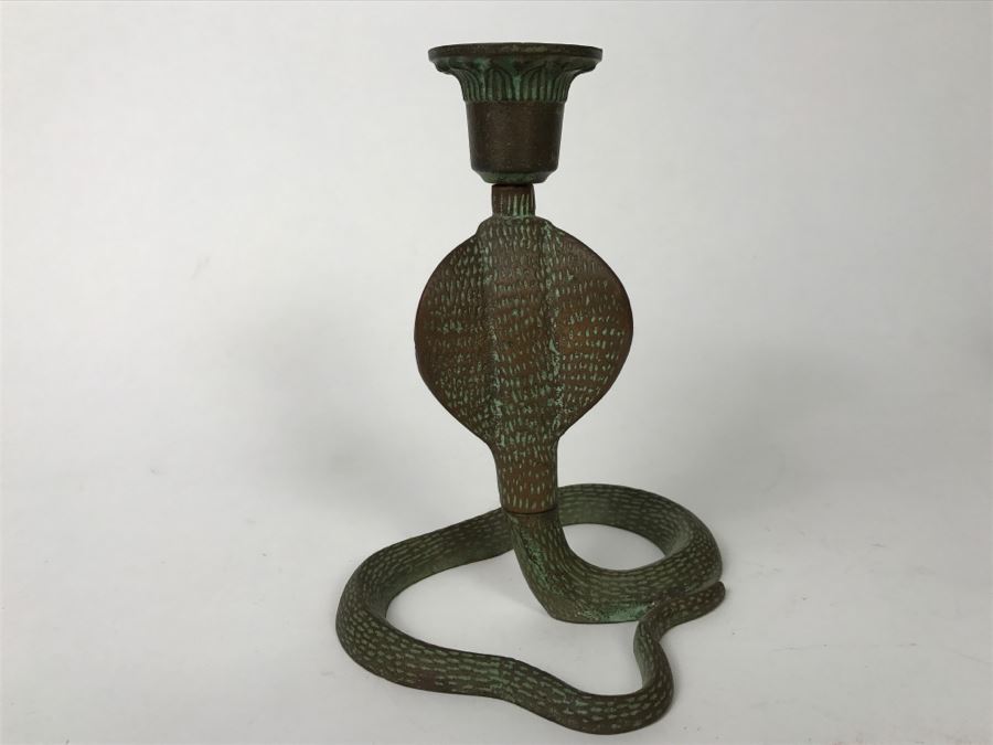 Vintage Brass Cobra Snake Candle Holder [Photo 7]
