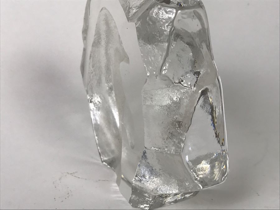 Mats Jonasson Swedish Art Crystal Penguin Figurine Sculpture Paper Weight Signed [Photo 9]