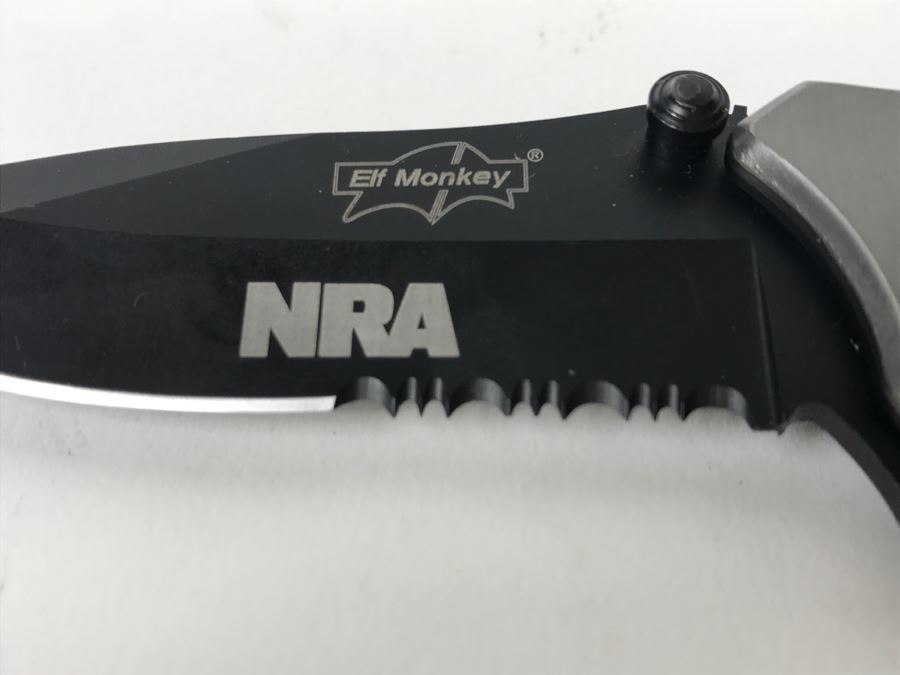 NRA Elf Monkey Folding Lockback Pocket Knife All In 2012 Wayne Lapierre Emblem [Photo 6]