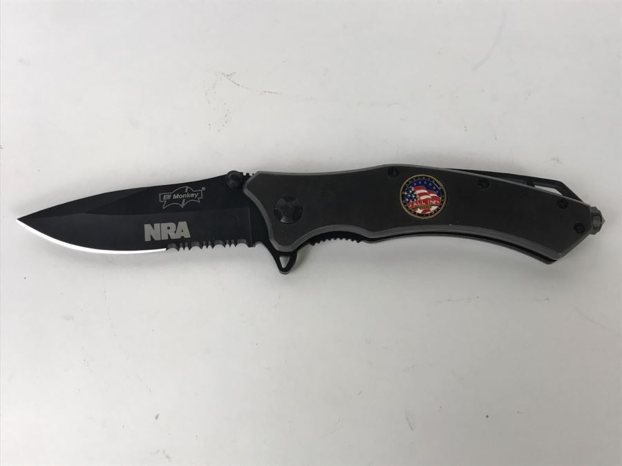NRA Elf Monkey Folding Lockback Pocket Knife All In 2012 Wayne Lapierre Emblem [Photo 5]