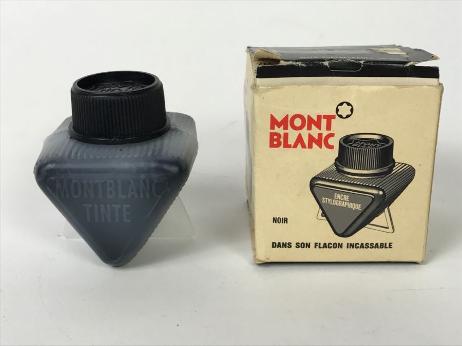 Vintage Mont Blanc Black Ink Container With Box