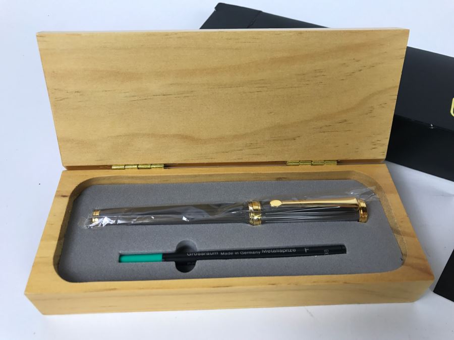 Dani Gun Metal Rollerball Pen New In Original Wood Box [Photo 5]