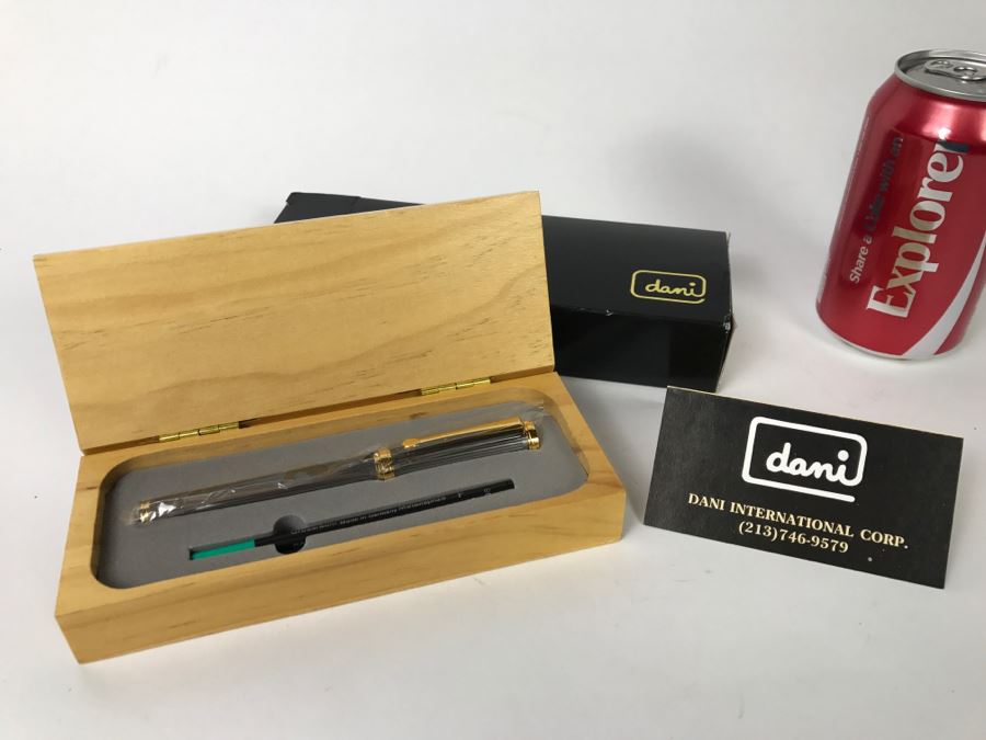 Dani Gun Metal Rollerball Pen New In Original Wood Box [Photo 8]