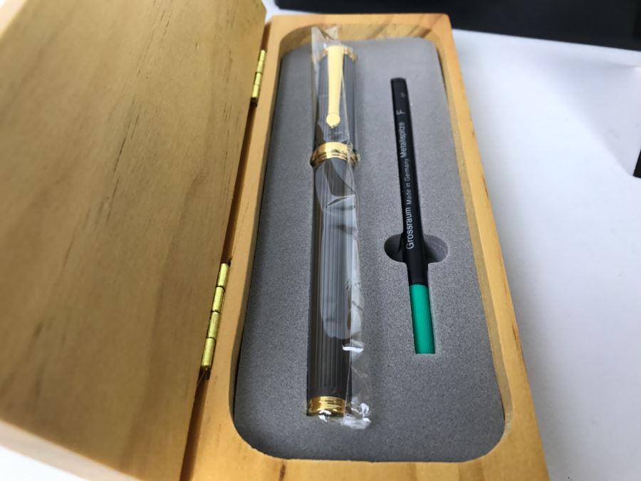 Dani Gun Metal Rollerball Pen New In Original Wood Box [Photo 10]