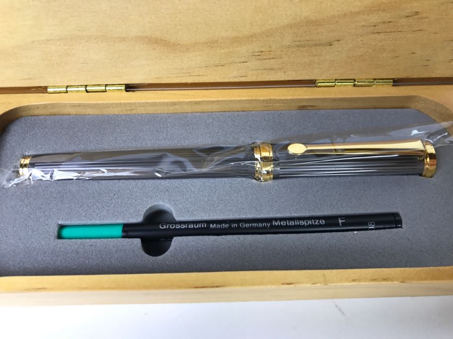 Dani Gun Metal Rollerball Pen New In Original Wood Box [Photo 6]