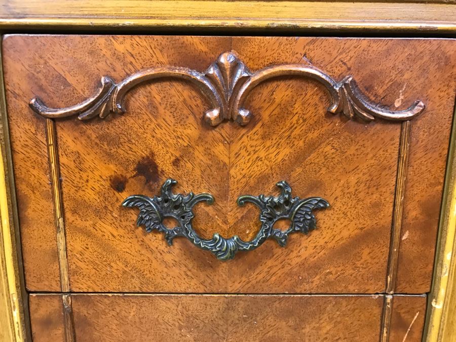 Stunning French Provincial Keyhole Desk With Vintage Chair 50'W X 19'D X 29.5'H [Photo 6]