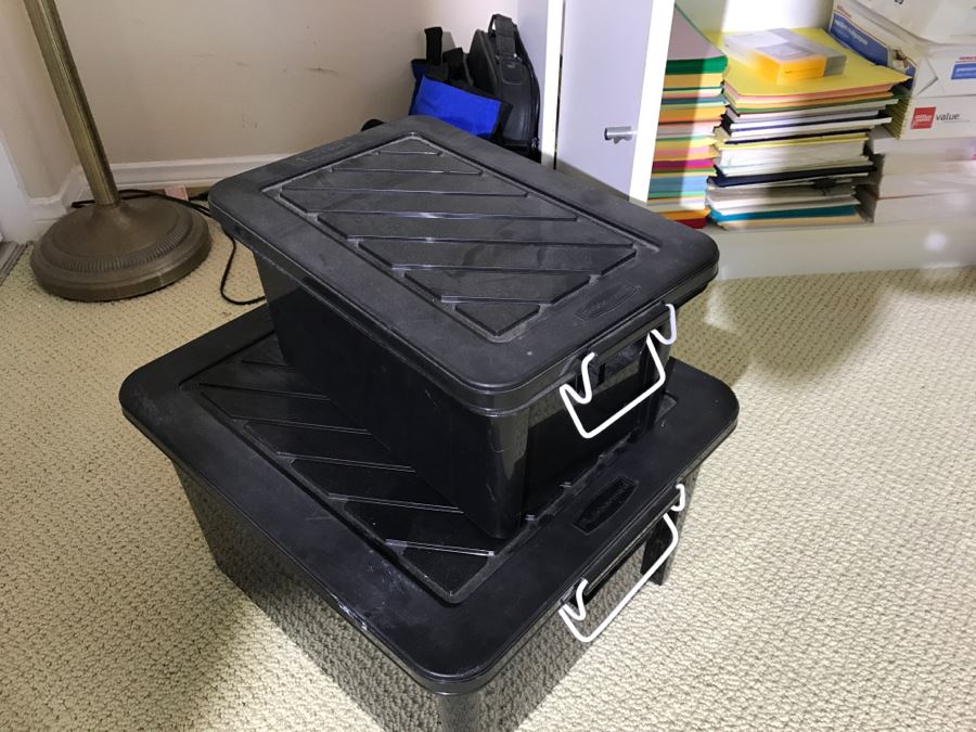 White Bookshelf Cabinet With All Office Supplies And Items Photographed On And Near Shelf Including Floor Lamp - Tons Of Paper, Folders, Containers - See All Photos [Photo 2]