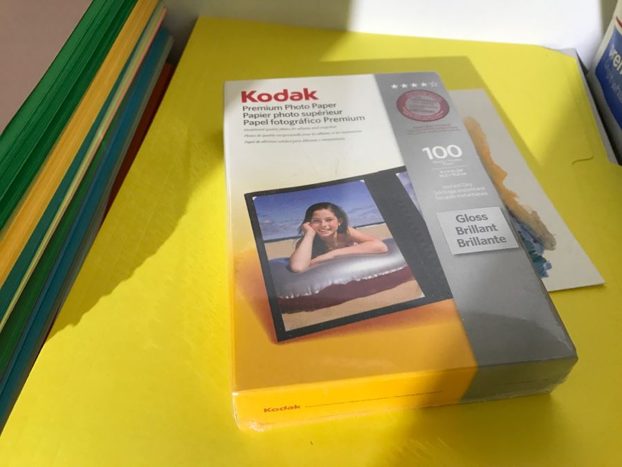 White Bookshelf Cabinet With All Office Supplies And Items Photographed On And Near Shelf Including Floor Lamp - Tons Of Paper, Folders, Containers - See All Photos [Photo 6]