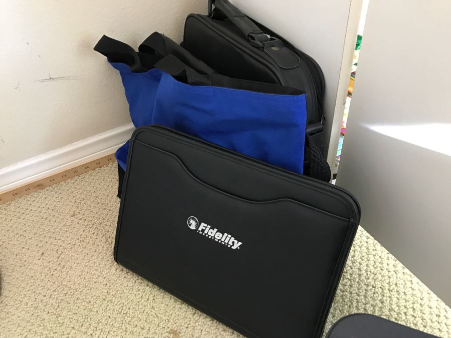 White Bookshelf Cabinet With All Office Supplies And Items Photographed On And Near Shelf Including Floor Lamp - Tons Of Paper, Folders, Containers - See All Photos [Photo 22]