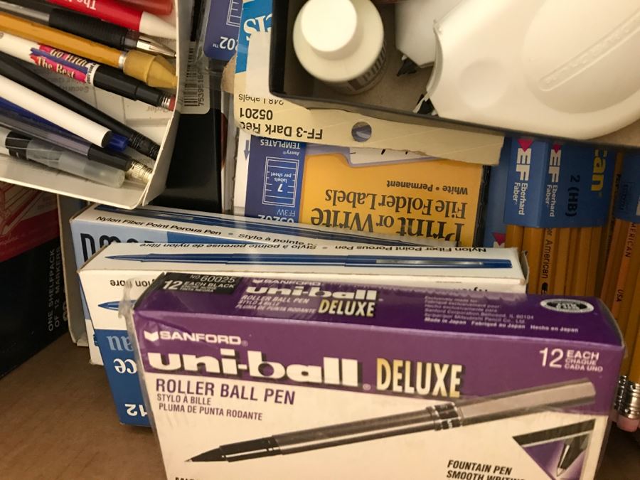 Huge Lot Of Various Office Supplies Including Pens And Pencils [Photo 6]