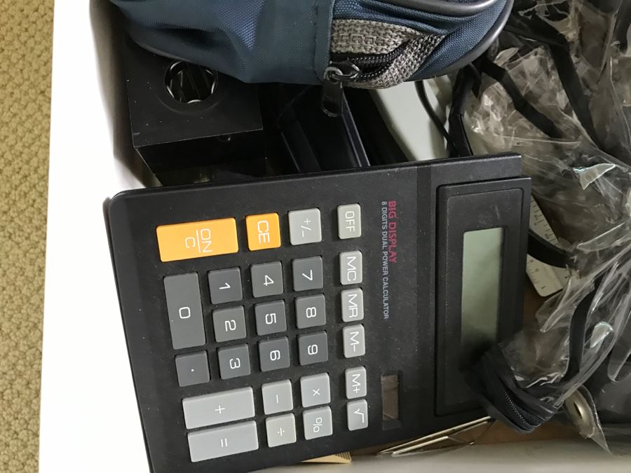 White Office Desk With White Rolling Cabinet Filled With Office Supplies - Everything In Cabinet Included - Items On Desk Excluded - See All Photos [Photo 12]
