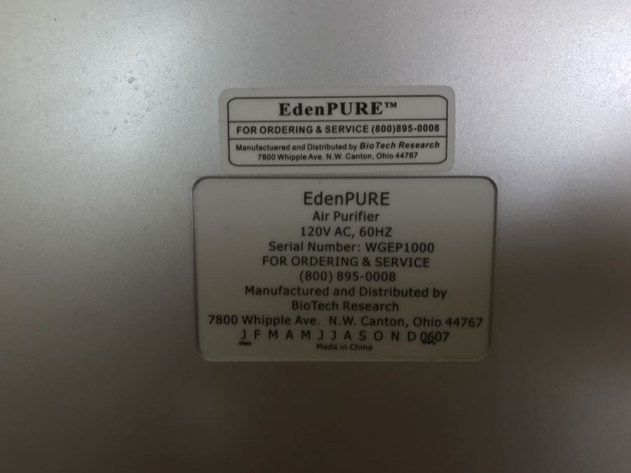 EdenPURE Air Purifier WGEP1000 UV Ionizer With Remote [Photo 5]