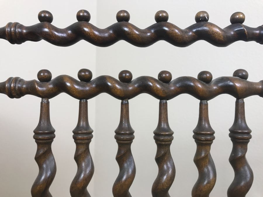 Vintage Barley Twist Chair - One Of The Back Supports Has Been Repaired [Photo 5]