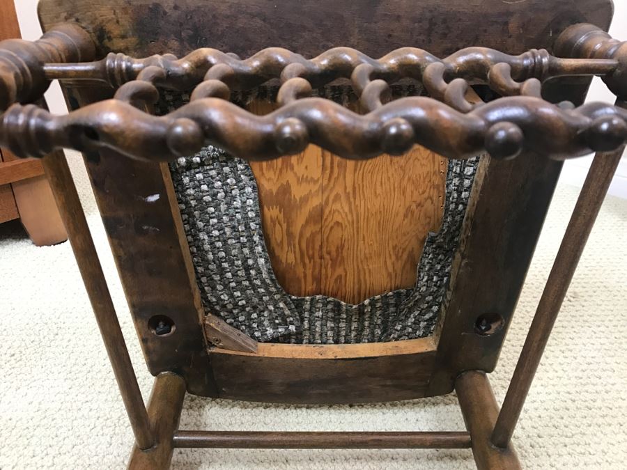 Vintage Barley Twist Chair - One Of The Back Supports Has Been Repaired [Photo 12]