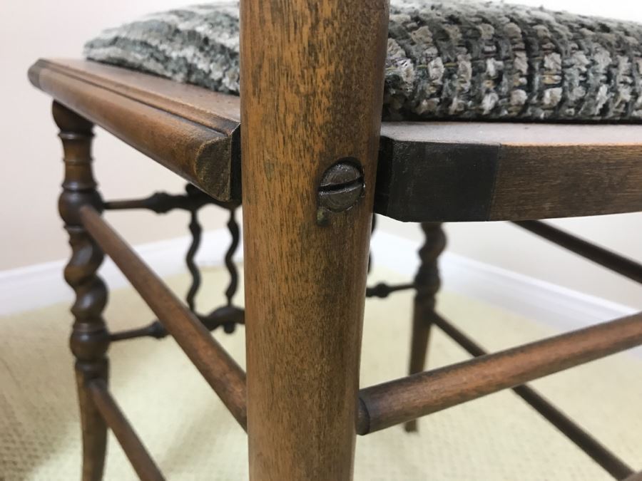 Vintage Barley Twist Chair - One Of The Back Supports Has Been Repaired [Photo 11]
