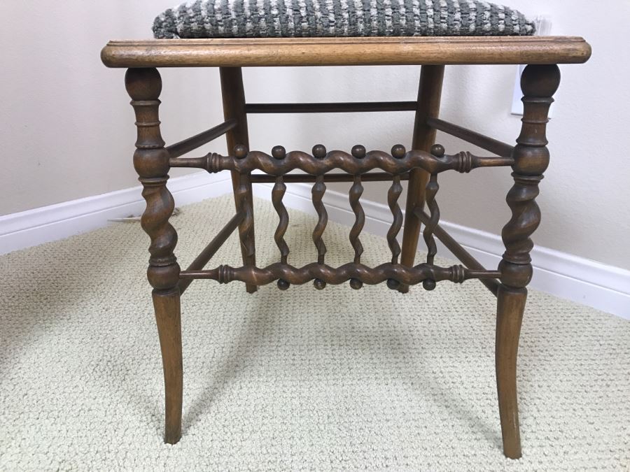 Vintage Barley Twist Chair - One Of The Back Supports Has Been Repaired [Photo 2]