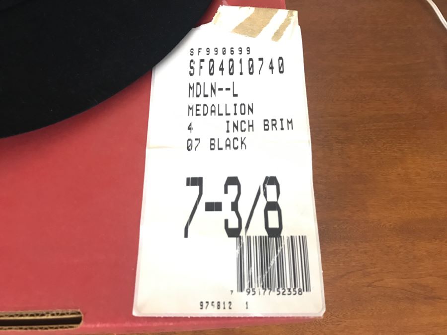 Men's Black STETSON Hat Like New With Box Medallion 4 Inch Brim 07 7 3/8 [Photo 9]