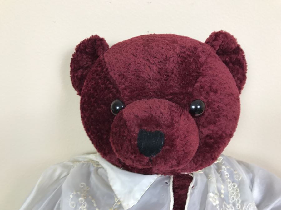 Teddy Bear By Golden Bear Co With Vintage Lace Embroidered Dress [Photo 2]