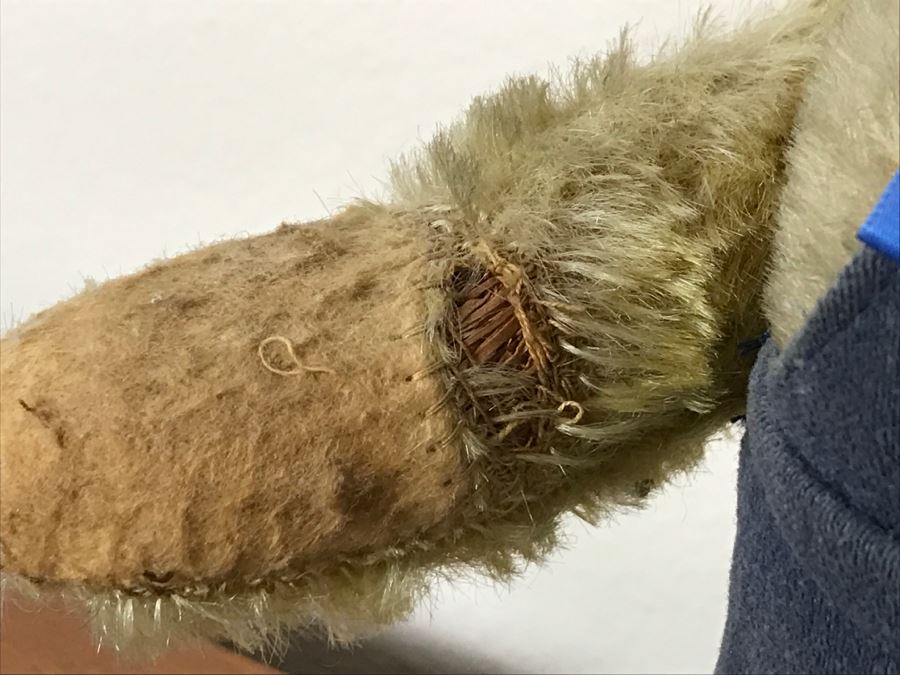Antique 100+ Year Old Jointed Teddy Bear - See Photos For Condition Issues Like Missing One Eye [Photo 6]