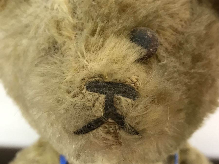 Antique 100+ Year Old Jointed Teddy Bear - See Photos For Condition Issues Like Missing One Eye [Photo 4]