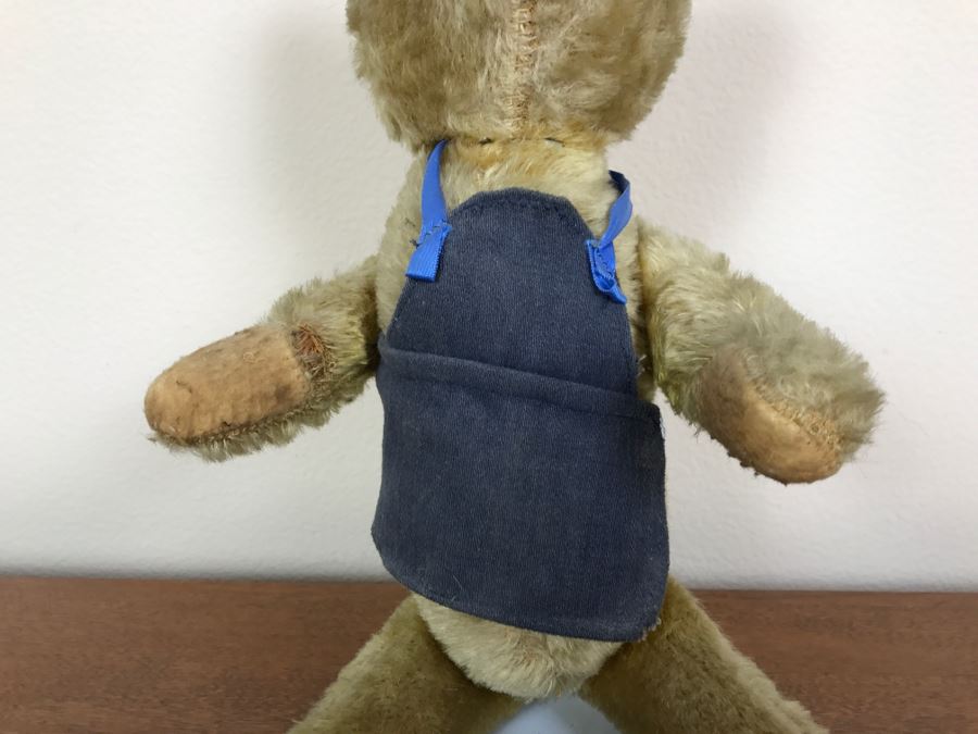 Antique 100+ Year Old Jointed Teddy Bear - See Photos For Condition Issues Like Missing One Eye [Photo 10]