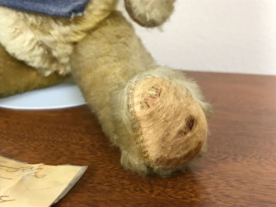 Antique 100+ Year Old Jointed Teddy Bear - See Photos For Condition Issues Like Missing One Eye [Photo 8]