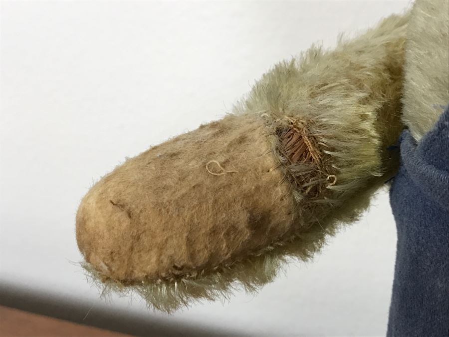 Antique 100+ Year Old Jointed Teddy Bear - See Photos For Condition Issues Like Missing One Eye [Photo 5]