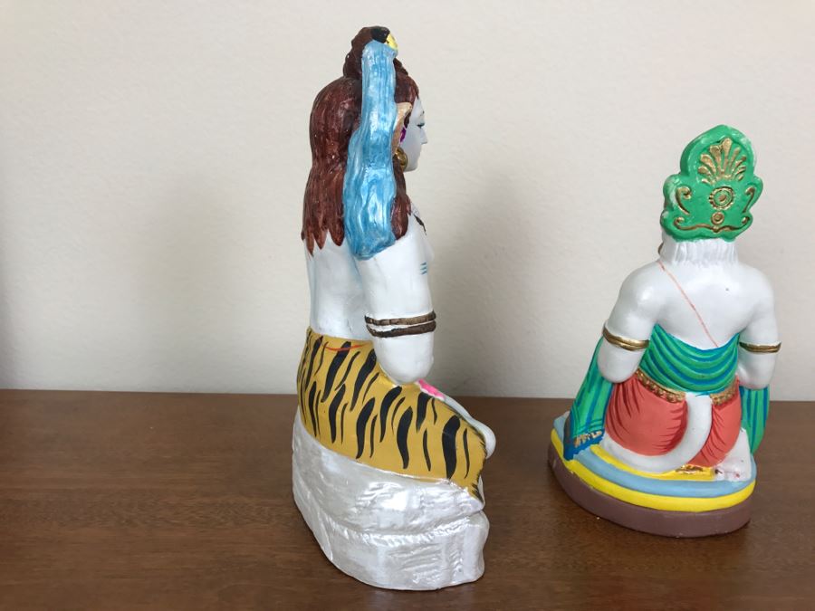 Pair Of Hand Painted India Sculptures Hand Molded And Fired In India From Ganges River Clay For Jai Bhagavan Ltd [Photo 11]