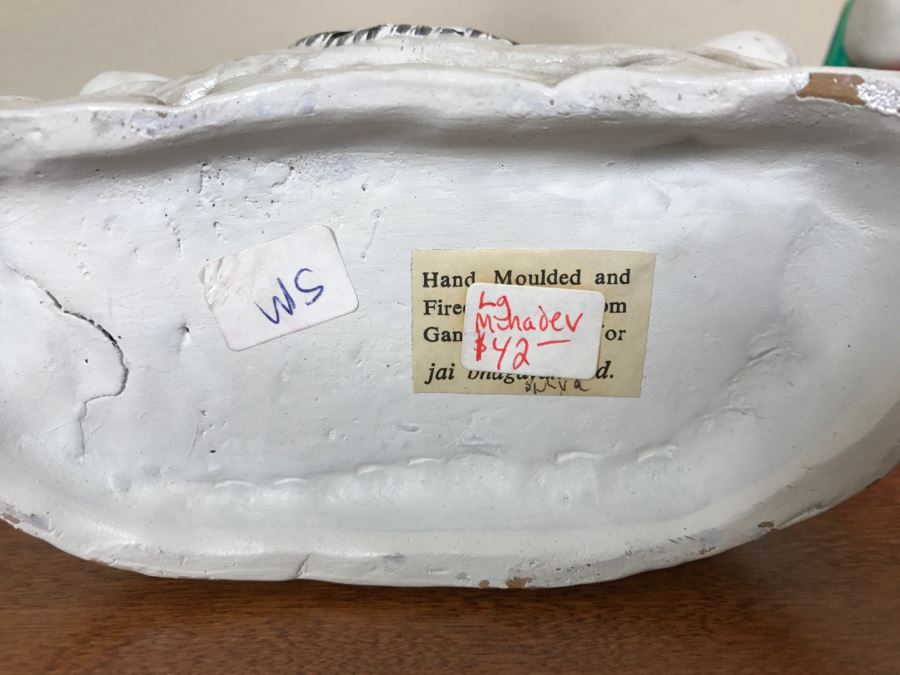 Pair Of Hand Painted India Sculptures Hand Molded And Fired In India From Ganges River Clay For Jai Bhagavan Ltd [Photo 13]