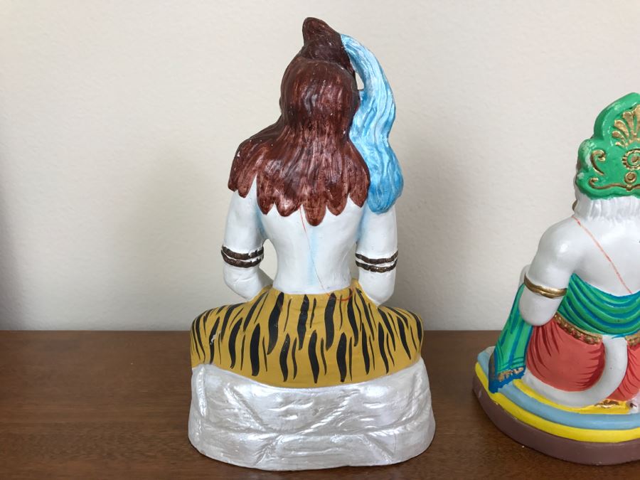 Pair Of Hand Painted India Sculptures Hand Molded And Fired In India From Ganges River Clay For Jai Bhagavan Ltd [Photo 12]